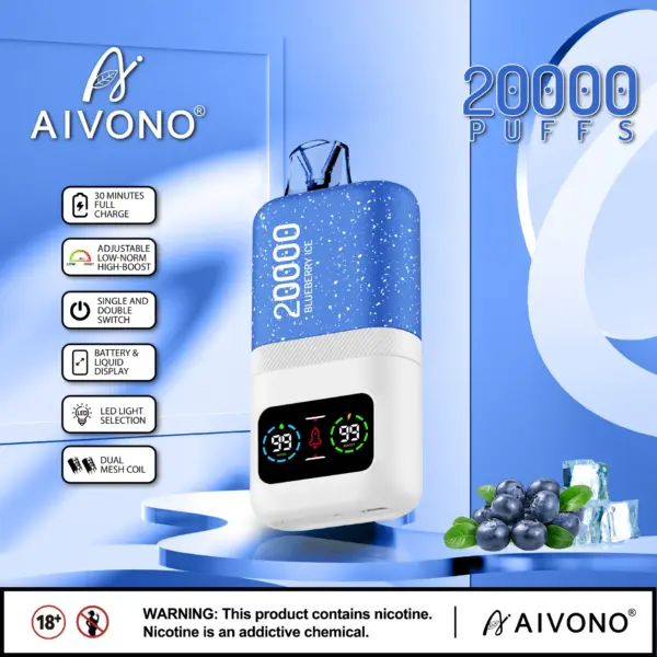 AIVONO ブルーベリーアイス味【ニコパフ】5%